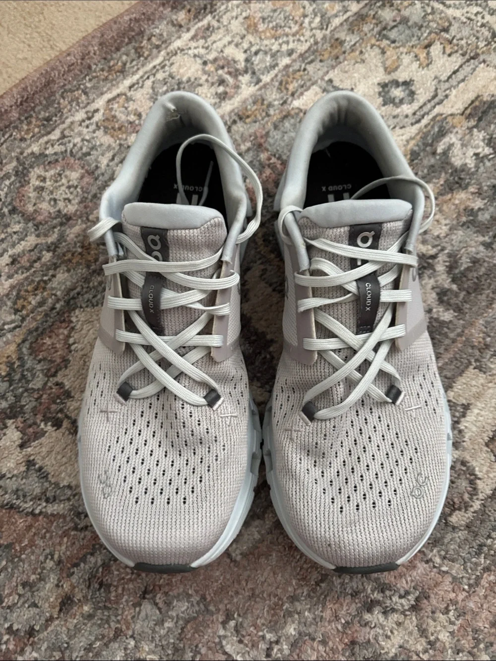 On Cloud X 4 Womens Size 10 Gray Blue Athletic Running Walking Shoes Sneakers